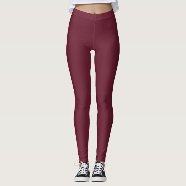 Legging Ioga Sofisticado Moderno Cereja Preta Profunda Ric (Frente)