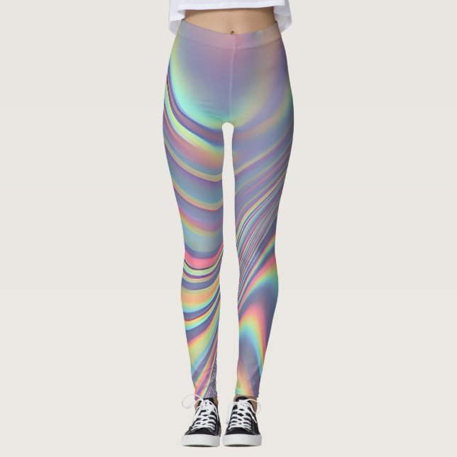 Legging Iridescent Holographic Swirl Texture (Frente)