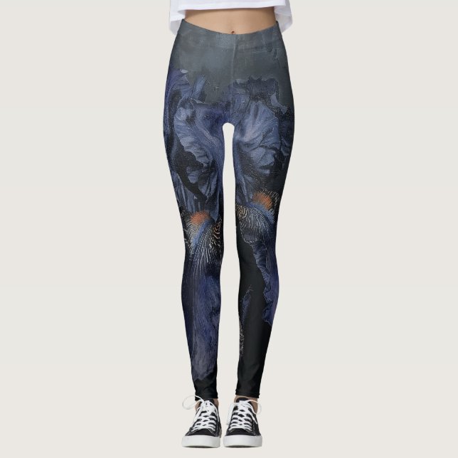 Legging Iris Botânica - Pintura a óleo (Frente)