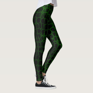 Legging Jacaré preto e verde