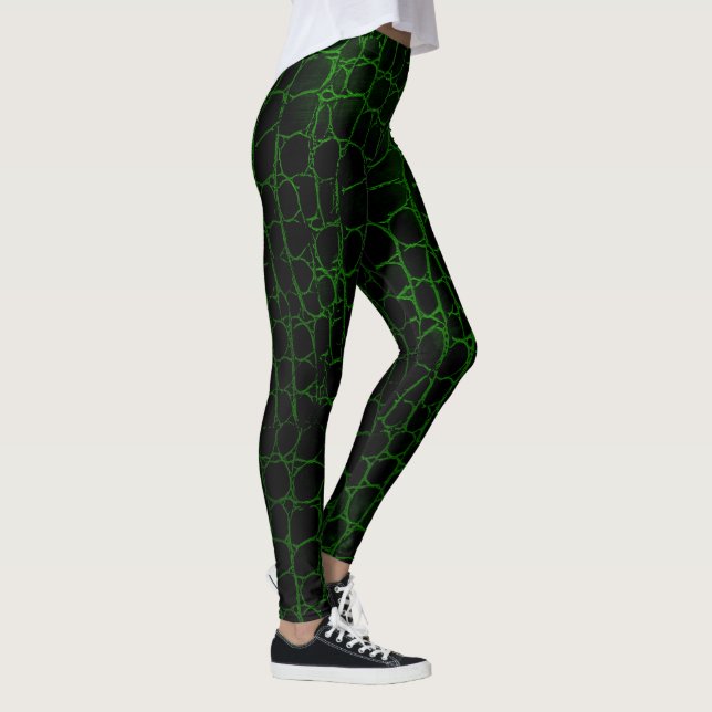 Legging Jacaré preto e verde (Direita)