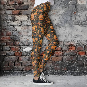 Legging Jack-o-Lanternas no Dia das Bruxas da Vinha