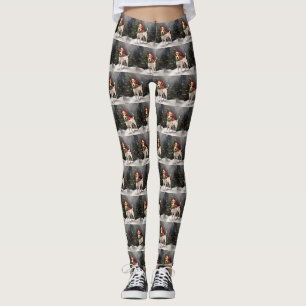 Legging Jack Russell Dog no Natal da Neve