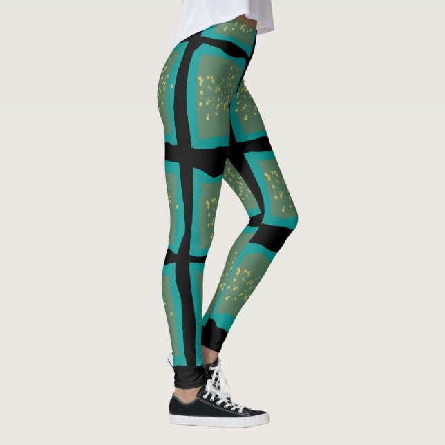 Legging Jade and Turquoise with Gold (Direita)