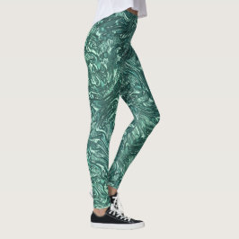 Legging Jade texturizada e tons verdes cianis