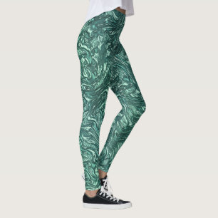 Legging Jade texturizada e tons verdes cianis