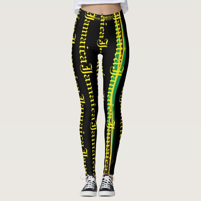 LEGGING JAMAICA FLAG BLACK HACD (Frente)