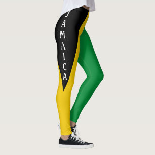 Legging Jamaica Green Dourado & Black Jamaican Flag