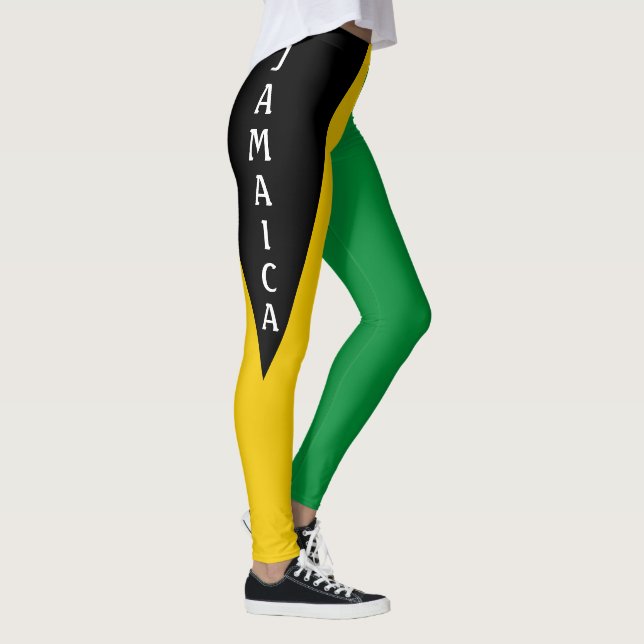 Legging Jamaica Green Dourado & Black Jamaican Flag (Direita)