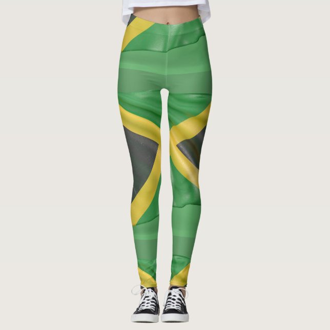 Legging Jamaicana Flag Green Yoga Pants (Frente)