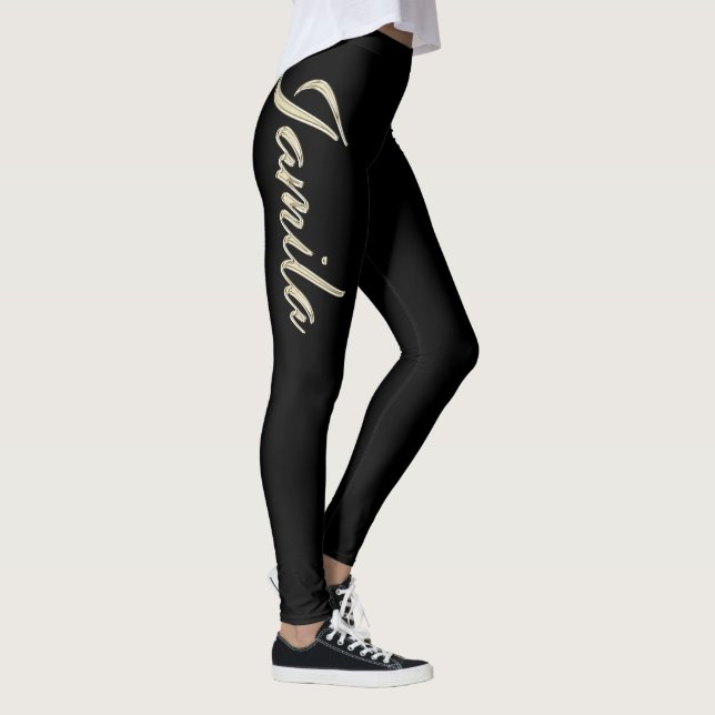 Legging Jamila white gold Handwriting Hose (Direita)