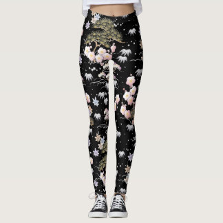 Legging Japanese Pattern Pine, Bamboo and Plum