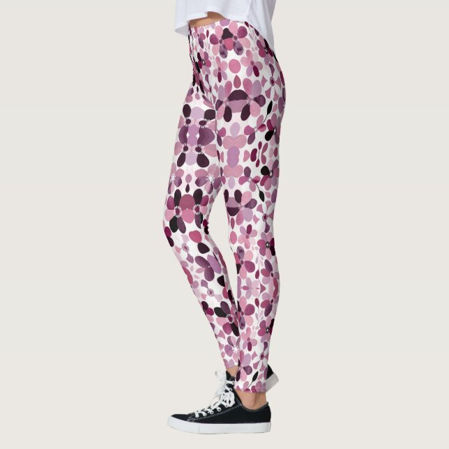 Legging Jardim Abstrato de Flores — Elegância da Arte Mode (Esquerda)