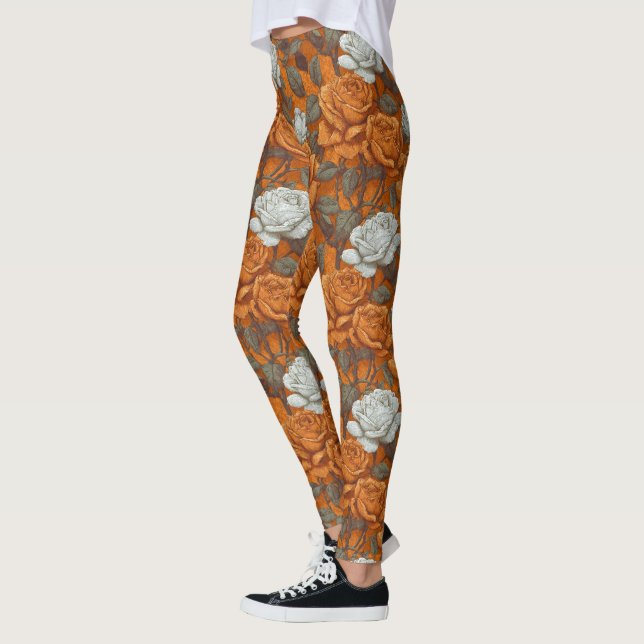 Legging Jardim Artístico de Flores de Gardenias Exercício  (Esquerda)