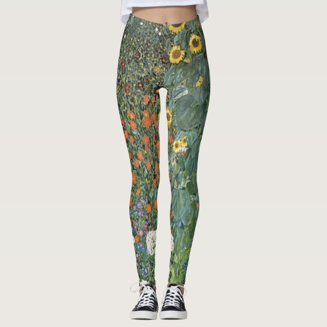 Legging Jardim de Fazendas Gustav Klimt com Galeria de Gir (Frente)