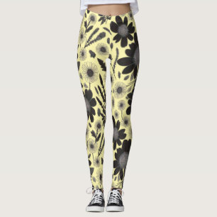 Legging Jardim de Flor Selvagem - Padrão Floral Vintage