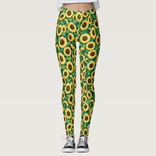 Legging Jardim de Girassóis Dourados