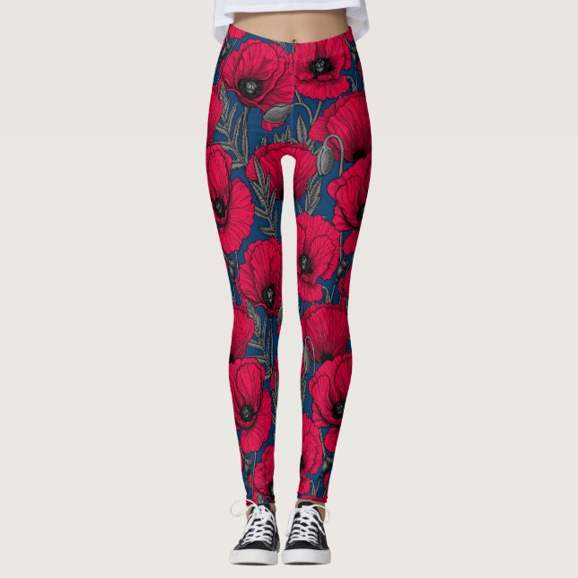Legging Jardim de papoila noturno (Frente)