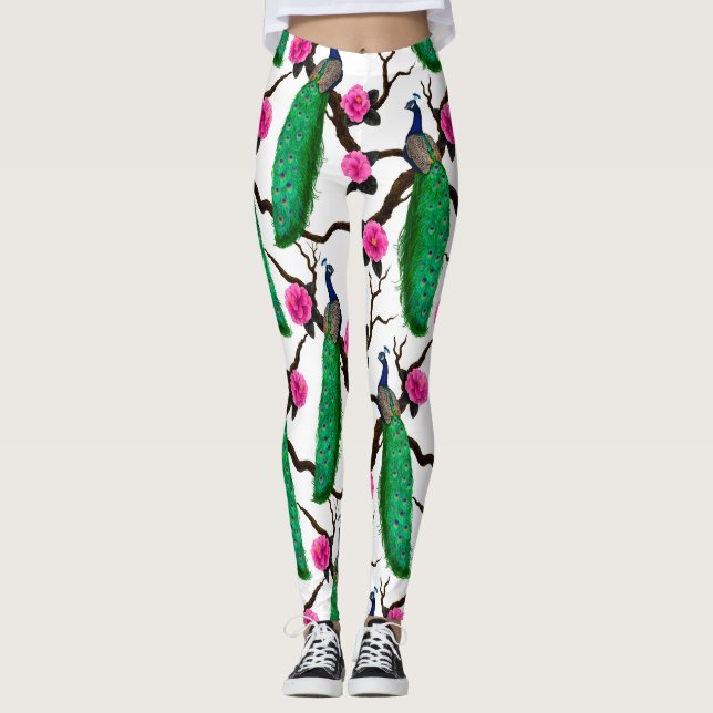Legging Jardim de Peacock (Frente)