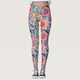 Legging Jardim de primavera - Padrão floral 2 - Leggens