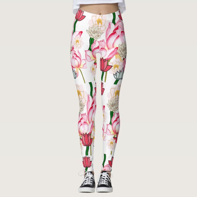 Legging Jardim de rosa de Mikitiez lotus (Frente)