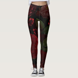 Legging Jardim de Vintage Vermelho Escuro