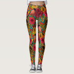 Legging Jardim do outono 3<br><div class="desc">Folheto desenhado à mão,  constituído por lotas,  dália e flores crisântemas,  bagas diversas,  folhas e insetos</div>