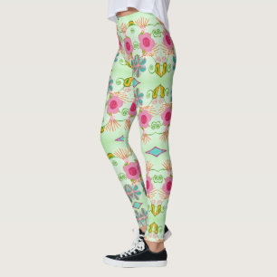 Legging Jardim Eclético Encantador: Beleza Floral Diversa