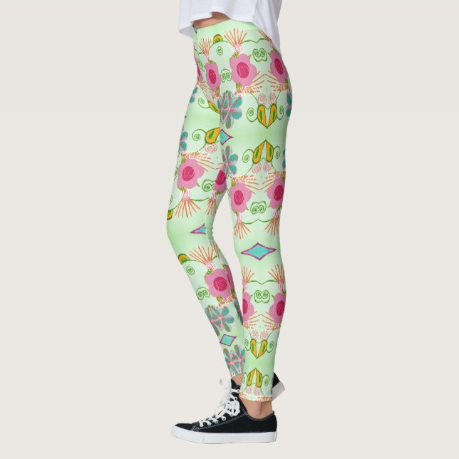 Legging Jardim Eclético Encantador: Beleza Floral Diversa (Esquerda)
