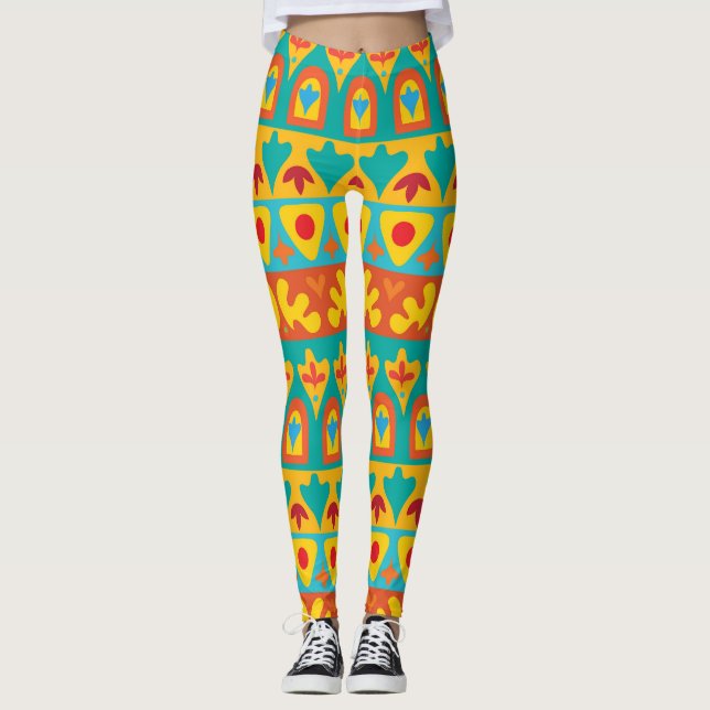 Legging Jardim Étnico Vintage Fundo Seamless (Frente)