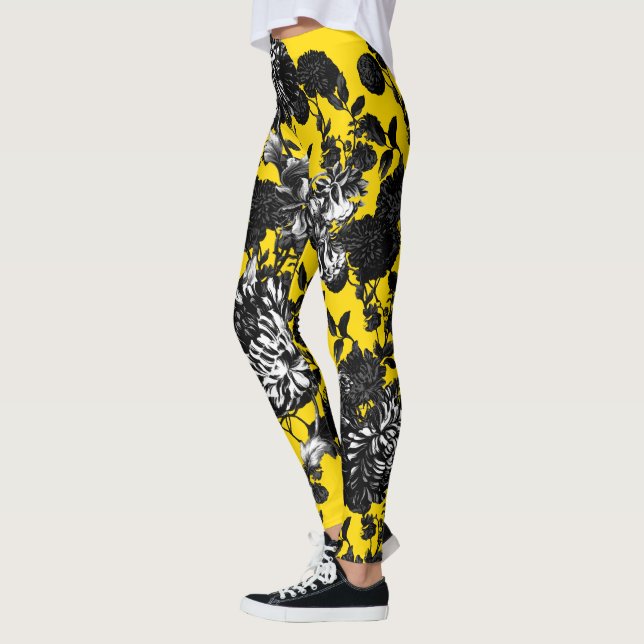 Legging Jardim floral branco amarelo preto de Toile (Esquerda)