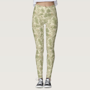 Legging Jardim Floral de Piquenique do Urso Coelho Neutro