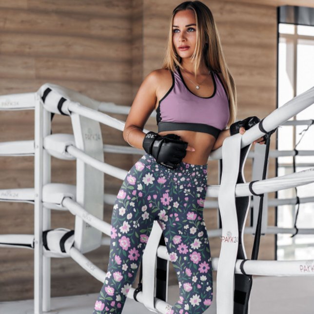 Legging Jardim Floral Roxo Padrão | Leguminosas (Criador carregado)