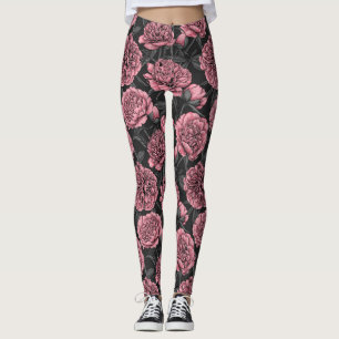 Legging Jardim noturno de pedras em rosa e cinzas