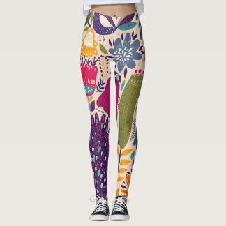 Legging Jardim tropical: coleção de padrões de primavera.