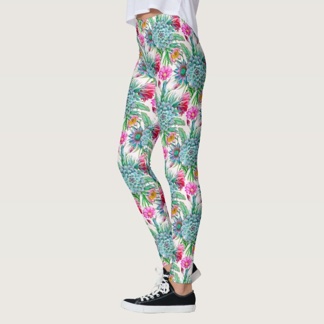 Legging Jardim tropical suculento (Esquerda)