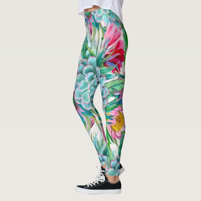Legging Jardim tropical suculento (Esquerda)