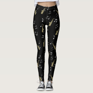 Legging Jazzy Saxofone e Notas Musicais