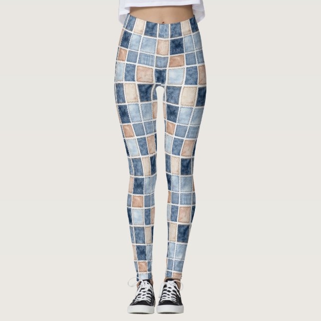 Legging Jean Azul de Gergelim Falso (Frente)