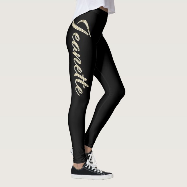 Legging Jeanette white gold Handwriting Hose (Direita)