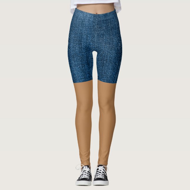 Legging Jeans bonito Blue Faux Shorts (Frente)