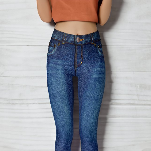 Legging Jeans Escuros Azul Denim Esfolados (Criador carregado)