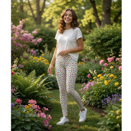 Legging Joaninhas Coloridas Padrão Fofo