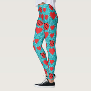 Legging Joaninhas Inseto Sortudo Corações Vermelhos Bolinh