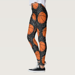 Legging Jogador de basquete Esportes Bola Negra Elegante