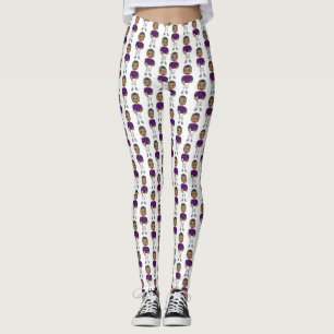 Legging jogador de futebol retrô vintage roxo preto simple