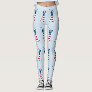 Legging Jogador de golfe da bandeira americana do golfe