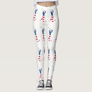 Legging Jogador de golfe da bandeira americana do golfe