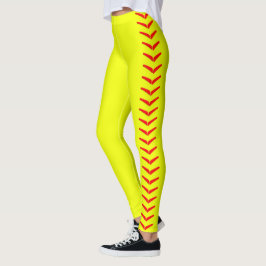 Legging Jogadores De Softball Amarelo Brilhante