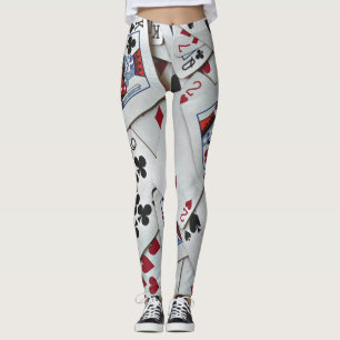 Legging Jogando Cartões Jogos de Pôquer Rainha King